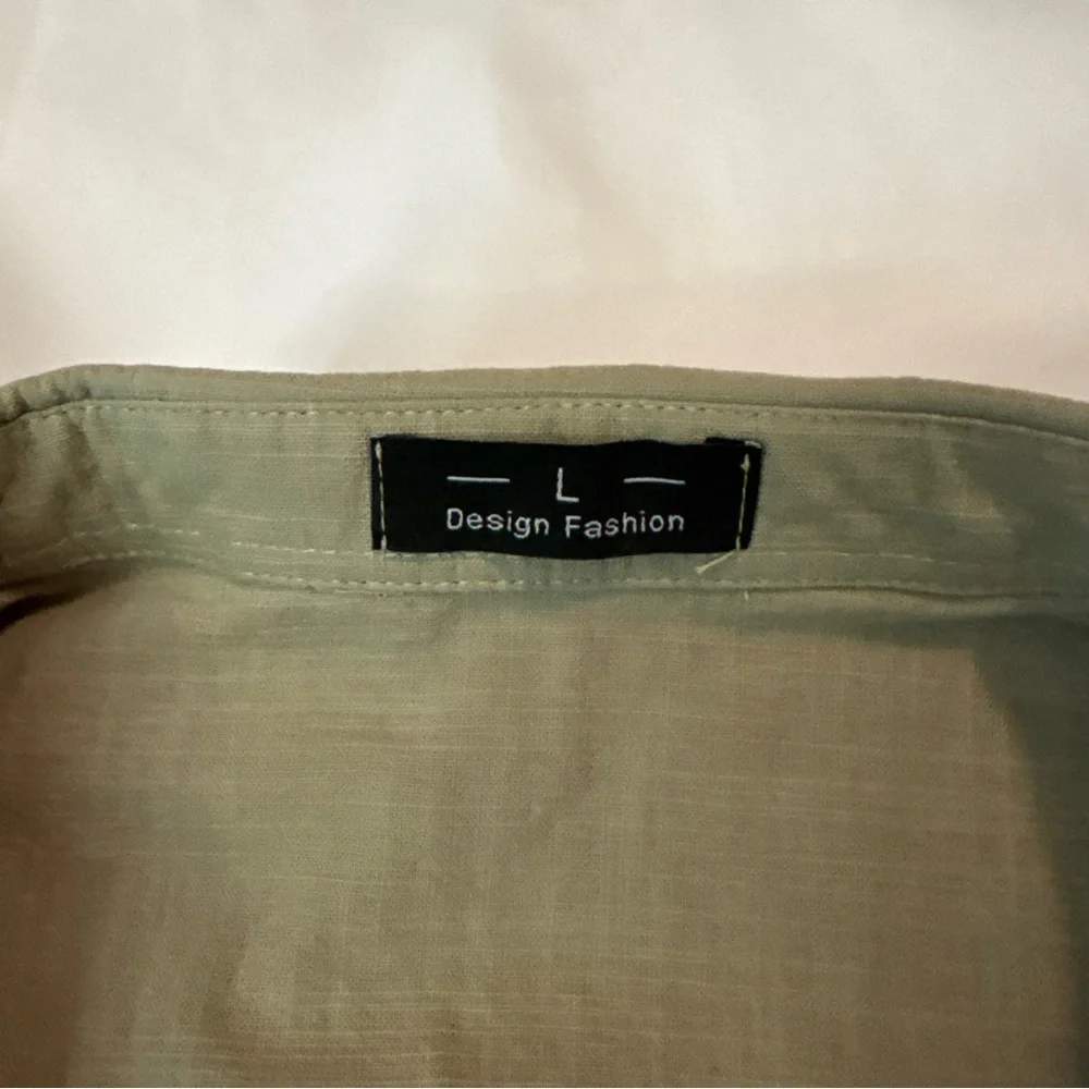 Men's Casual Button Down Shirt - Olive - Picture 7 of 12